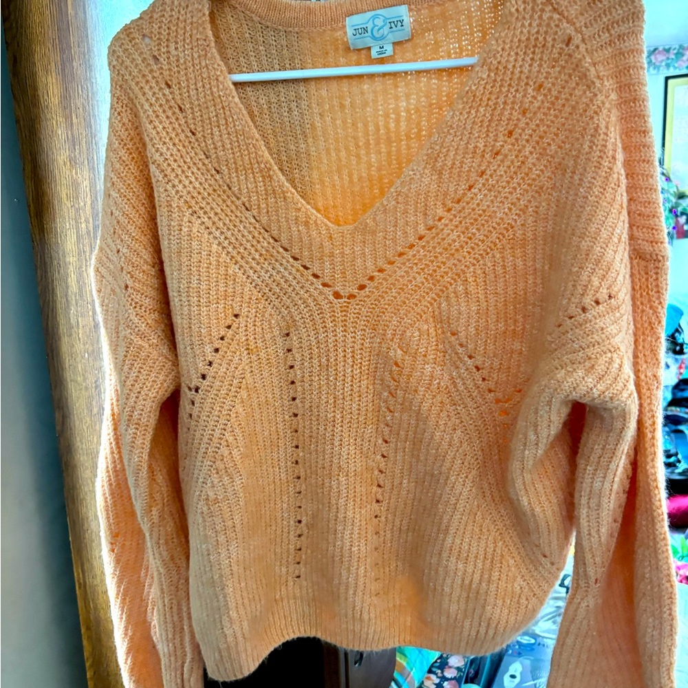Peach sweater worn one time size medium